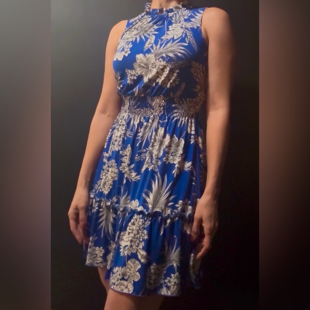 Enfocus Studio Blue Floral Maxi Dress